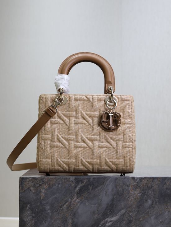Christian Dior Lady Christian Dior Raffia Handbag 0565