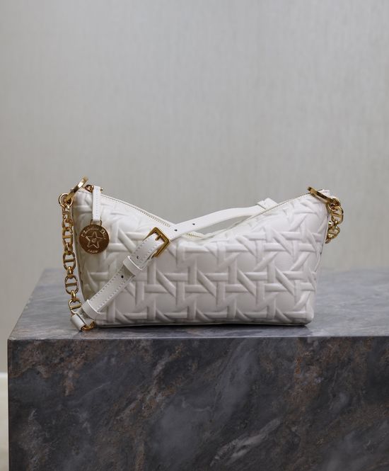 Christian Dior Christian Diorstar Hobo White Chain Bag 3202