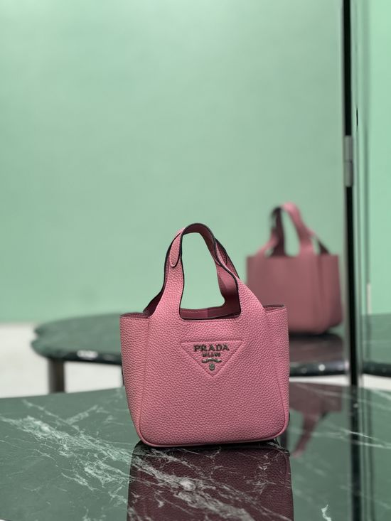 Prada Small Leather Bucket Tote Bag 1BA349