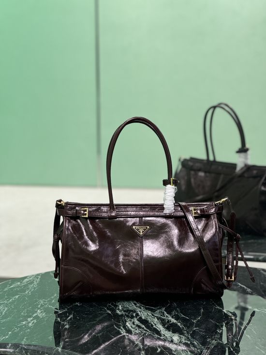 Prada SoftLux Patent Leather Handbag 1BA433