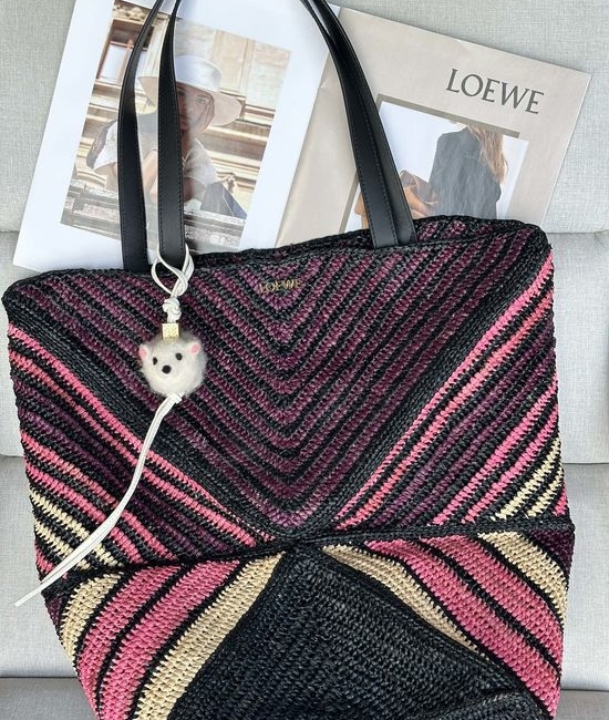 Loewe Puzzle Fold Extra Large Raffia Bag 1761