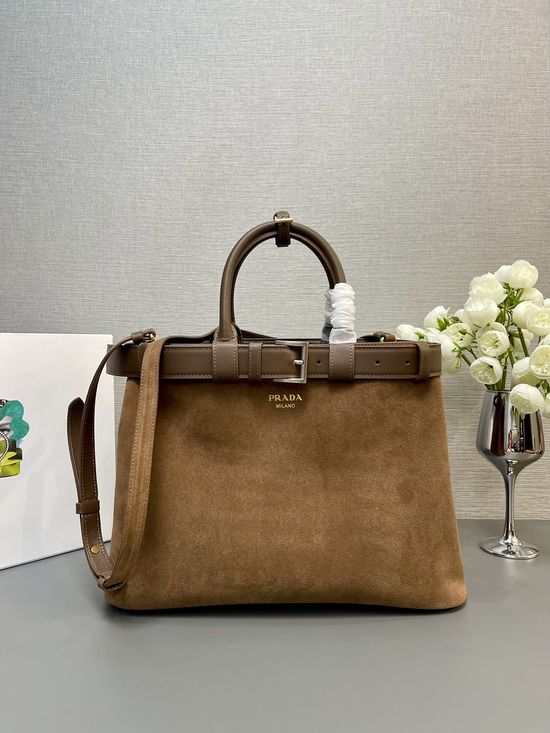 Prada DoubleBag Leather Shopping Tote 1BA416