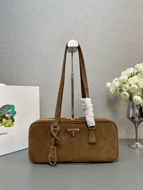 Prada Vintage Suede Shoulder Bag 1BB116