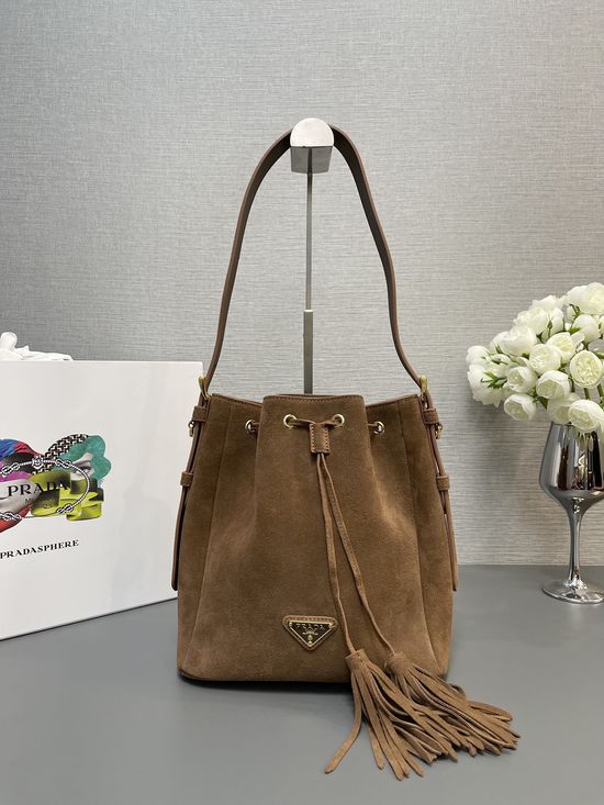 Prada Suede Bucket Bag 1BE079