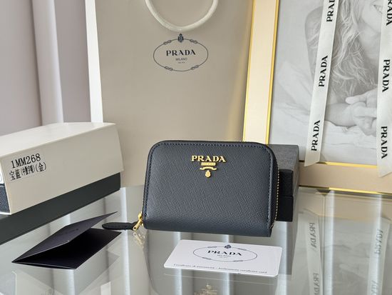 Prada Saffiano Leather Zipper Card Holder 1MM268