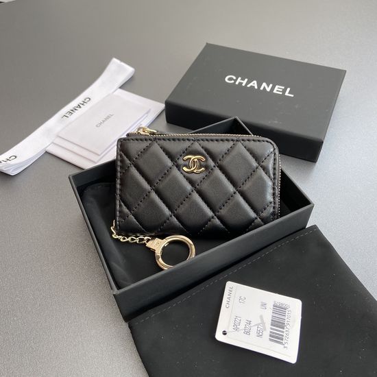 Chanel Chain Quilted Card Holder Wallet 0221