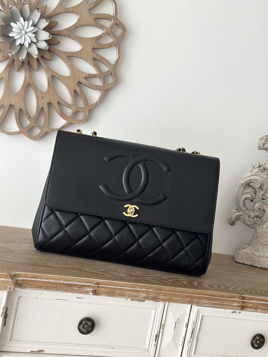 Chanel Caviar Double Chain Shoulder Bag A2215