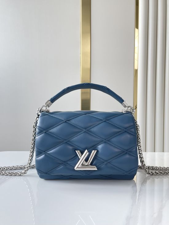Louis Vuitton TEIST Blue Leather Chain Crossbody Bag M12434