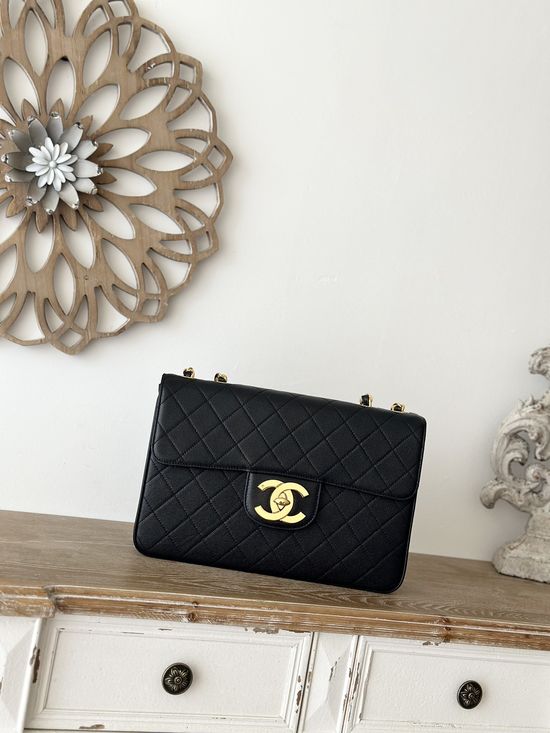 Chanel Classic Flap Gold Logo Bag A2222
