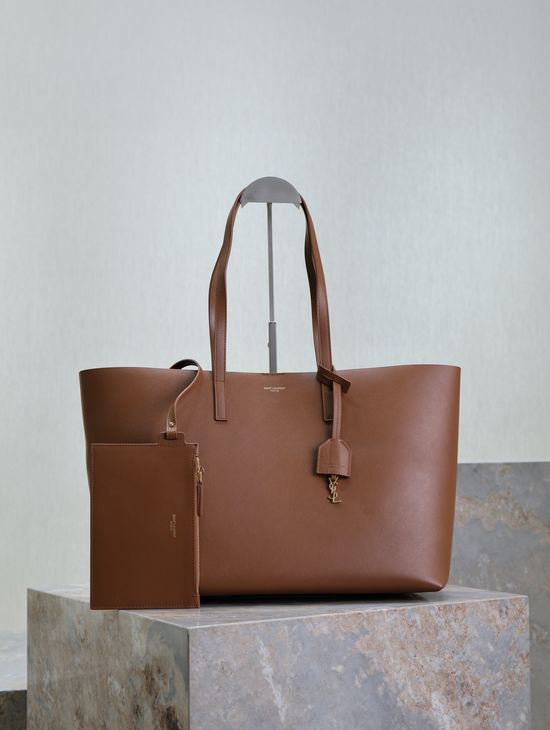 Yves Saint Laurent Leather Shopping Tote Bag 394195