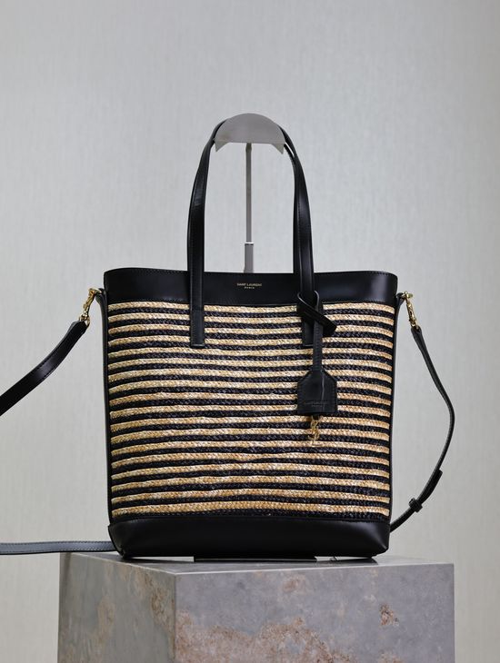 Yves Saint Laurent Woven Raffia Shopping Bag 600307