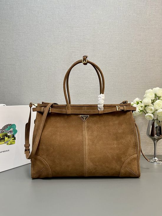Prada Nubuck Leather Top Handle Bag 1BA439