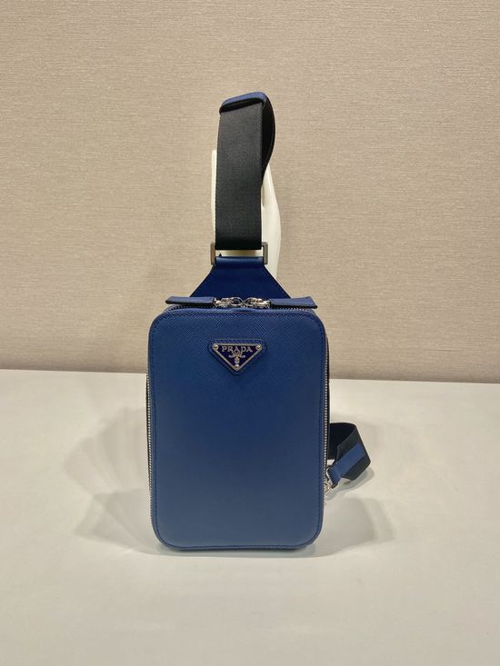 Prada Saffiano Leather Crossbody Chest Bag 2VZ106
