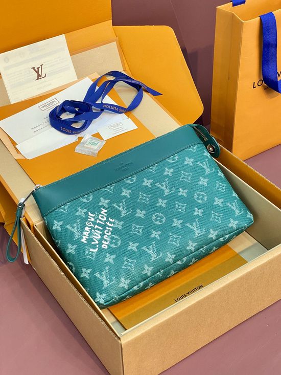 Louis Vuitton Pochette Voyage Souple Coated Canvas Clutch M12665
