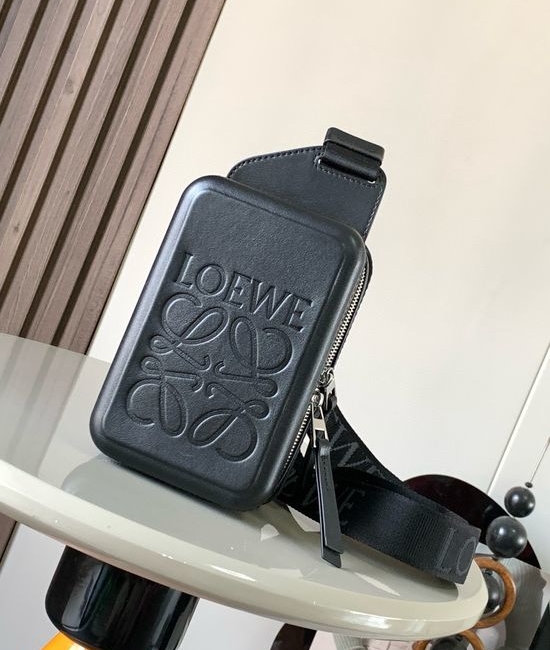Loewe Molded Sling Black Leather Crossbody 9148