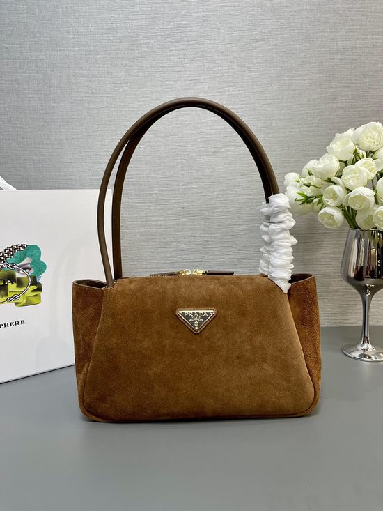 Prada Matte Leather Shoulder Tote 1BA444