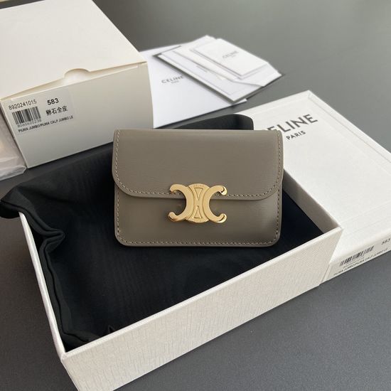 Celine Triomphe Leather Card Holder 10I 582 CPJ.04LU