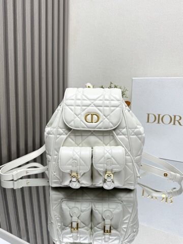 Christian Dior Caro White Lambskin Backpack 6301