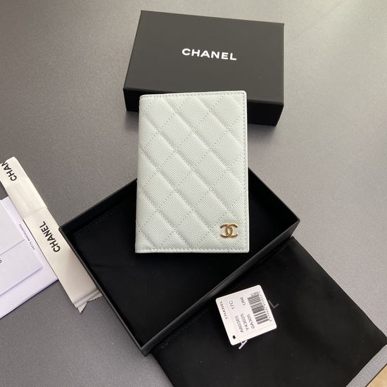Chanel Quilted Leather Passport Holder 80385