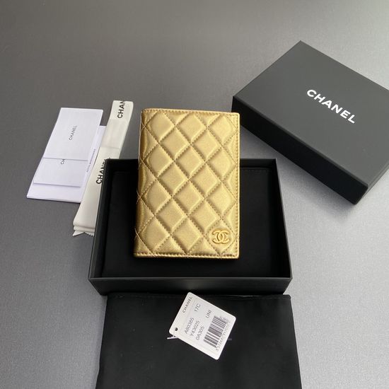 Chanel Quilted Leather Passport Holder 80385