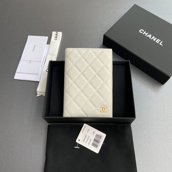 Chanel Passport Holder Quilted Card Slots 80385
