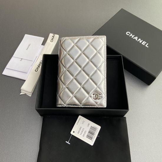 Chanel Quilted Leather Passport Holder 80385