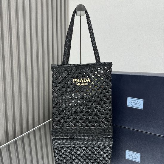 Prada Crochet Tote Bag Geometric Pattern 1BG493