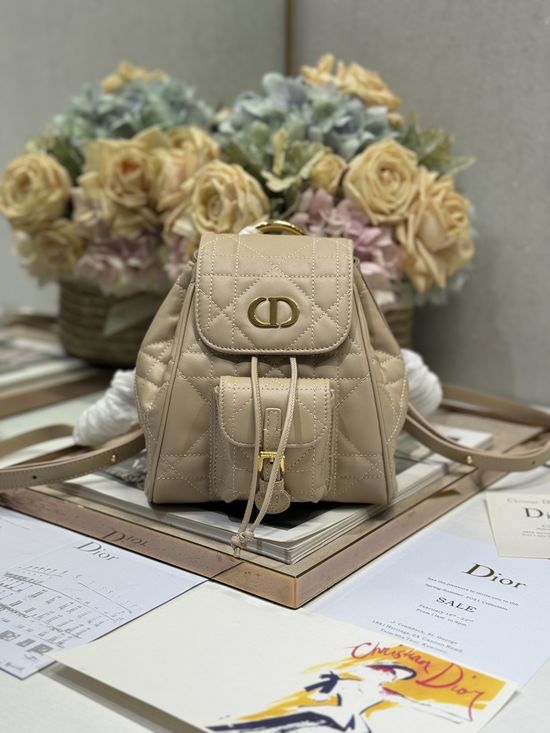 Christian Dior Caro Small Beige Backpack 6302