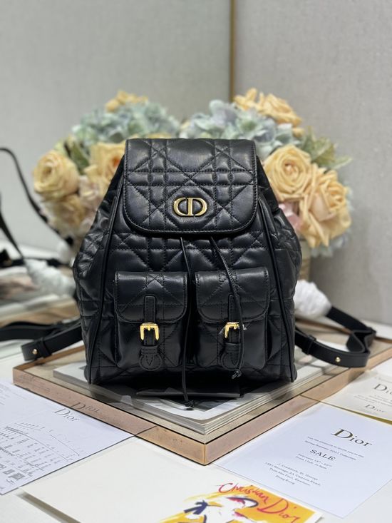 Christian Dior Caro Black Medium Backpack 6301