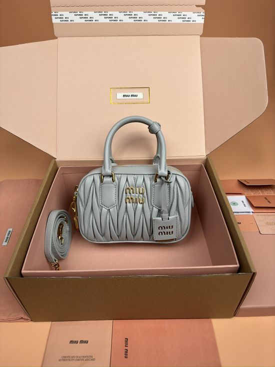 Miu Miu Arcadie Matelasse Small Bowling Bag 5BB123