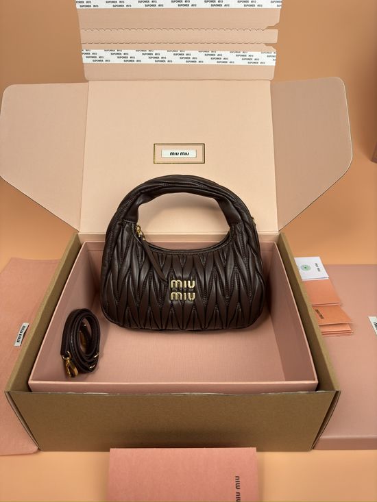 Miu Miu Wander Matelasse Leather Hobo Bag 5BC125