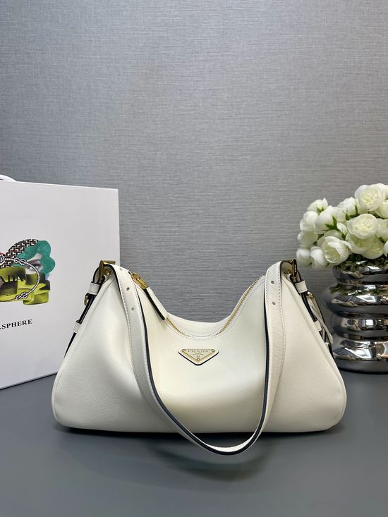 Prada Aimee Leather Hobo Shoulder Bag 1BC229