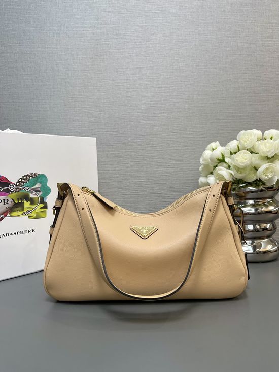 Prada Aimee Leather Hobo Shoulder Bag 1BC229