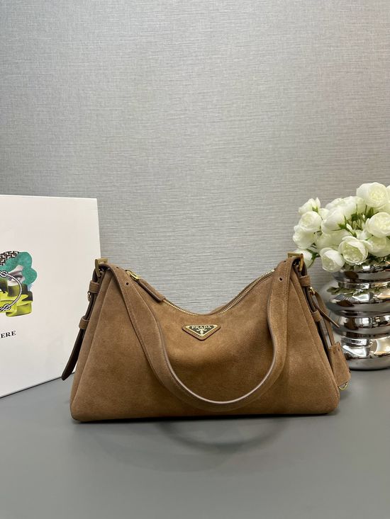 Prada Aimee Suede Hobo Bag 1BC229