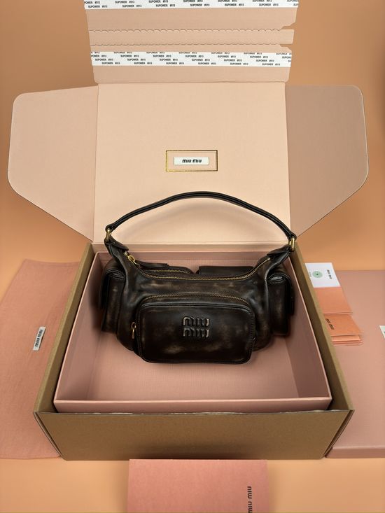 Miu Miu Hobo Lambskin Shoulder Bag 5BC146