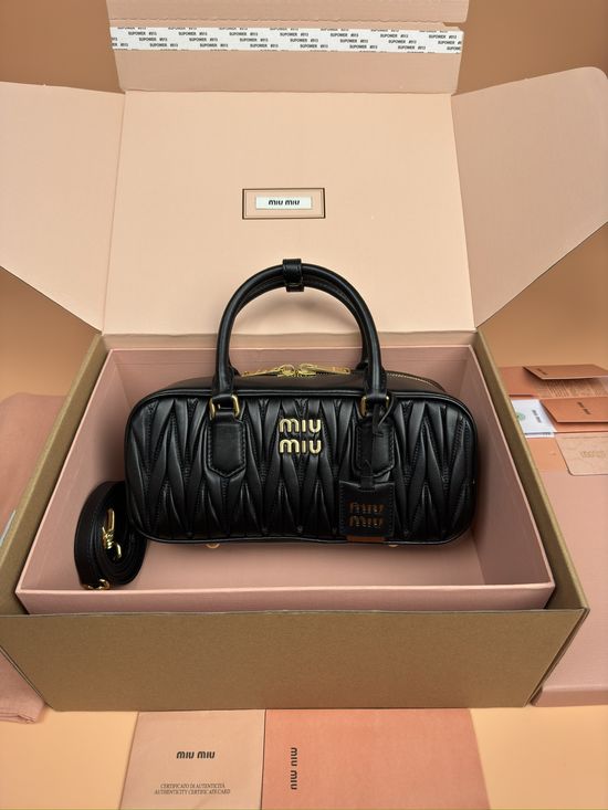 Miu Miu Arcadie Matelasse Medium Bowling Bag 5BB148