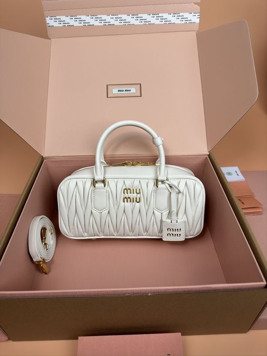 Miu Miu Arcadie Matelasse Medium Bowling Bag 5BB148