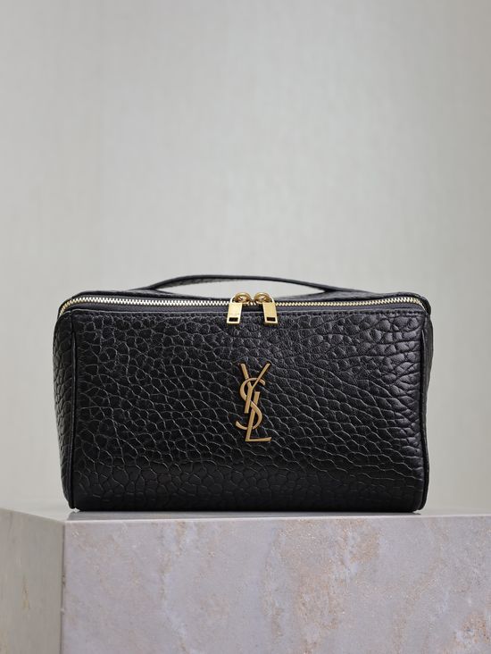 Yves Saint Laurent Gaby Textured Leather Cosmetic Bag 753171