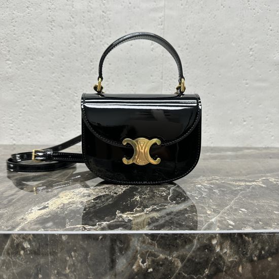 Celine BESACE TRIOMPHE Mini Patent Leather Crossbody Bag 10L063