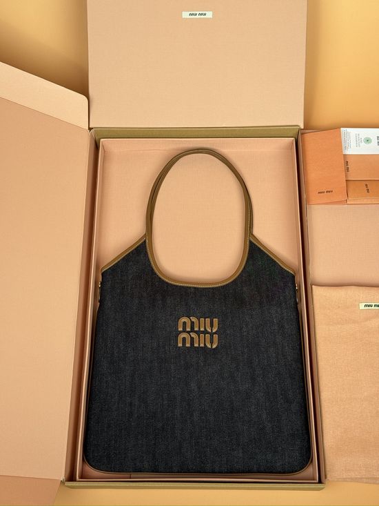 Miu Miu IVY Denim Trim Handbag 5BG231