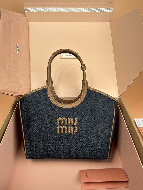 Miu Miu IVY Denim Medium Handbag 5BG286