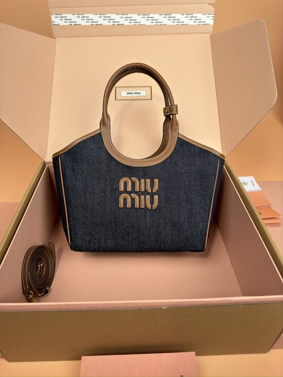 Miu Miu IVY Denim Small Handbag 5BG288