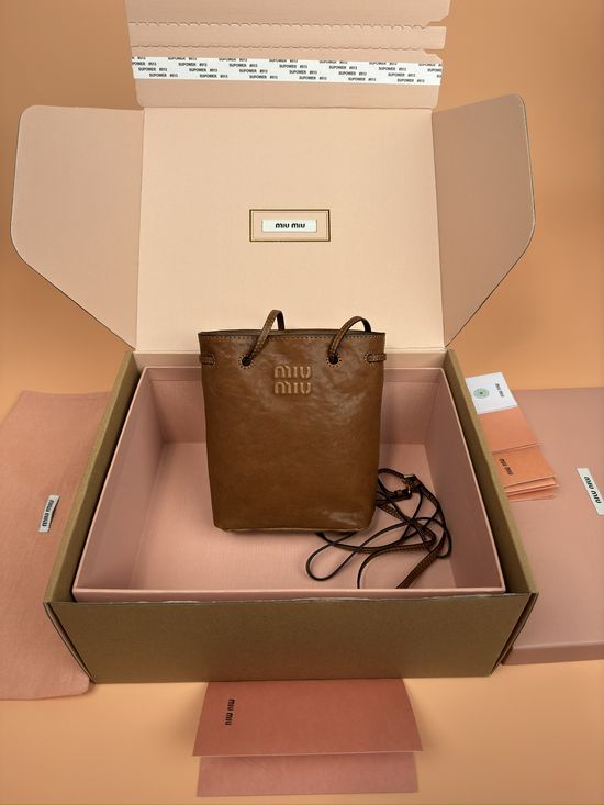 Miu Miu Nappa Leather Mini Tote Crossbody Bag 5NF460