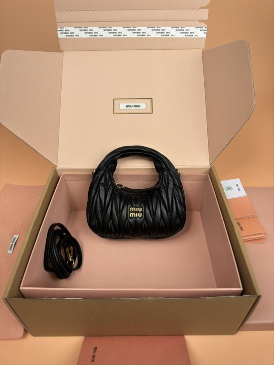 Miu Miu Wander Matelasse Mini Leather Hobo Bag 5BP078