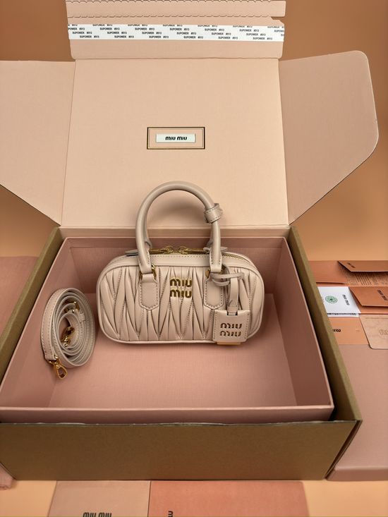 Miu Miu Arcadie Matelasse Lambskin Mini Bowling Bag 5BP088