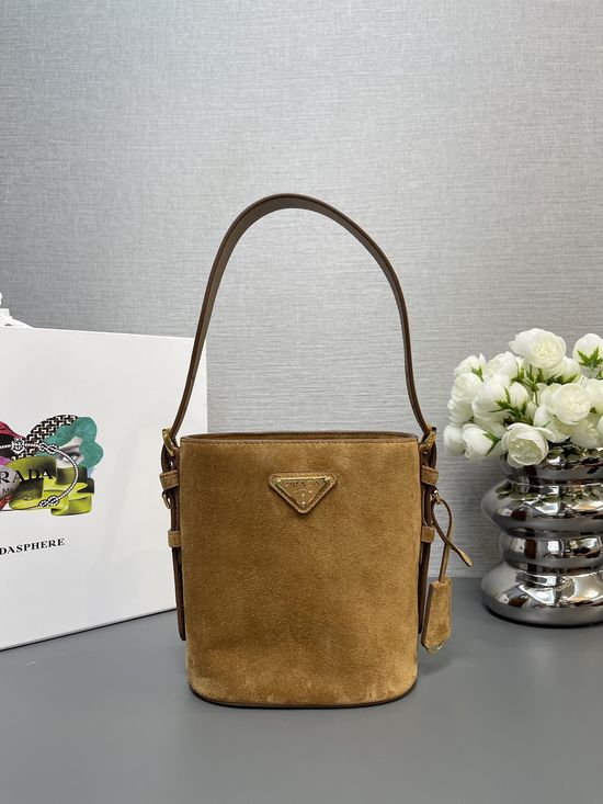 Prada Suede Bucket Bag 1BE078
