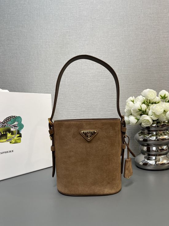 Prada Suede Bucket Bag 1BE078