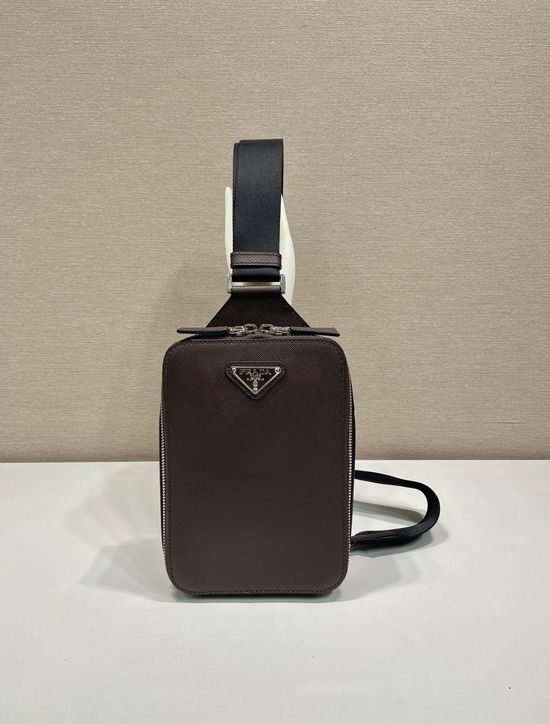 Prada Saffiano Leather Crossbody Chest Bag 2VZ106