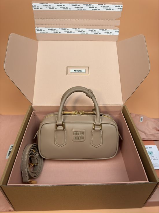 Miu Miu Arcadie Leather Bowling Bag 5BB142