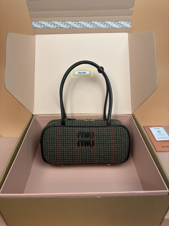 Miu Miu Beau Checked Leather Handbag _5BB147